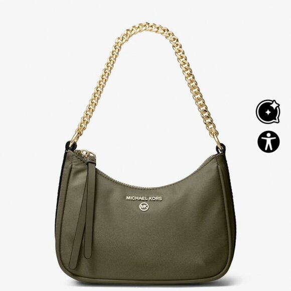 Michael Kors Jet Set Charm Chain Nylon Crossbody/Pouchette Shoulder Bag - Picture 1 of 8